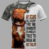 My scars tell a story they are reminders of when left tried to break me failed but Shirt 3D Full Printing for Dog Mom Dad lovers