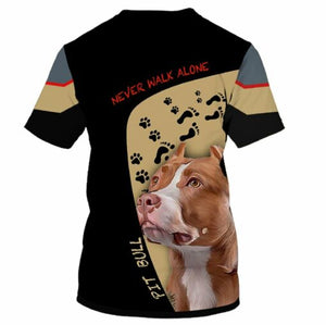 Pitbull Joyful Shirt 3D Full Printing for Dog Mom Dad lovers