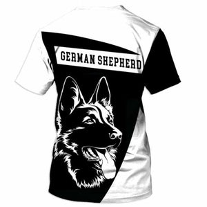 German Shepherd Black And White 1 Shirt 3D Full Printing for Dog Mom Dad lovers
