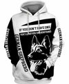 German Shepherd Black And White 1 Shirt 3D Full Printing for Dog Mom Dad lovers