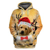 Golden Retriever Baby Christmas Hat Shirt 3D Full Printing for Dog Mom Dad lovers