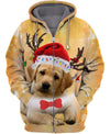Golden Retriever Baby Christmas Hat Shirt 3D Full Printing for Dog Mom Dad lovers