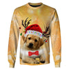 Golden Retriever Baby Christmas Hat Shirt 3D Full Printing for Dog Mom Dad lovers