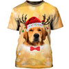 Golden Retriever Christmas Hat Shirt 3D Full Printing for Dog Mom Dad lovers