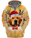 Golden Retriever Christmas Hat Shirt 3D Full Printing for Dog Mom Dad lovers