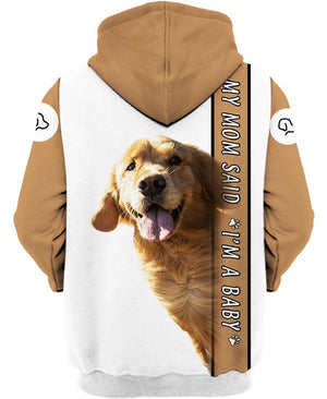Golden Retriever I’m A Baby Shirt 3D Full Printing for Dog Mom Dad lovers