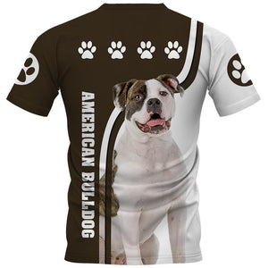 American Bulldog Shirt 3D Full Printing for Dog Mom Dad lovers