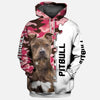 Pit Bulls leave paw prints in our hearts Shirt 3D in Black Full Printing for Dog Mom Dad lovers