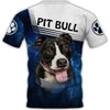 Pitbull make me happy Shirt 3D in Black Full Printing for Dog Mom Dad lovers