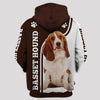 Basset Hound Shirt 3D Full Printing for Dog Mom Dad lovers