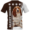 Basset Hound Shirt 3D Full Printing for Dog Mom Dad lovers