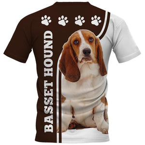 Basset Hound Shirt 3D Full Printing for Dog Mom Dad lovers
