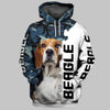 Beagle Military Motifs Shirt 3D Full Printing for Dog Mom Dad lovers