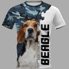 Beagle Military Motifs Shirt 3D Full Printing for Dog Mom Dad lovers