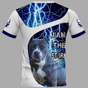 Blue nose pitbull Shirt 3D in Black Full Printing for Dog Mom Dad lovers