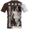 Border Collie Shirt 3D Full Printing for Dog Mom Dad lovers