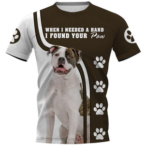 Bulldog Paws Shirt 3D Full Printing for Dog Mom Dad lovers