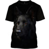 Black German Shepherd Dabbing Men and Women 3D Shirt