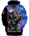 Black Labrador Fanciful Galaxy Men and Women 3D Shirt