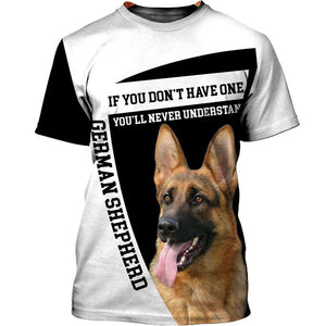 Black & Silver German Shepherd Men and Women Ver.2 3D Shirt