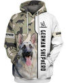 Black&Silver German Shepherd Men and Women 3D Shirt