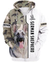 Black&Silver German Shepherd Men and Women 3D Shirt