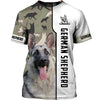 Black&Silver German Shepherd Men and Women 3D Shirt