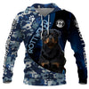 Blue Marine Army Camo Rottweiler Dog Men and Women 3D Full Printing