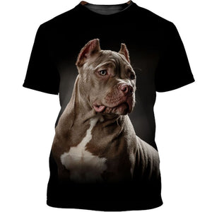 Brown Pitpull Mystery Shirt 3D Full Printing for Dog Mom Dad lovers