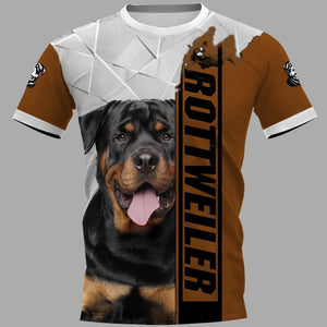 Brown ROTTWEILER DOG Men and Women 3D Print Pullover