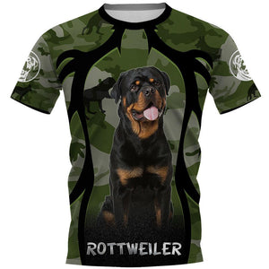 Camouflage Rottweiler Dog Men and Women 3D Full Printing