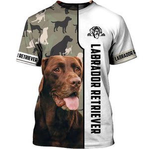 Chocolate Labrador Retriever Dog Love Men and Women 3D Shirt