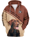 Chocolate Labrador Retriever In Brown Men and Women 3D Shirt