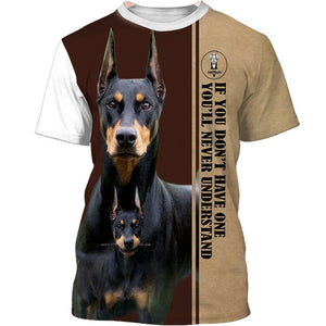 Doberman Pinscher In Black Men and Women 3D Shirt