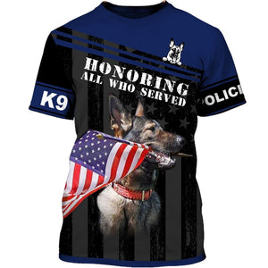 German Shepherd – honoring all who served Men and Women 3D Shirt In Royal blue