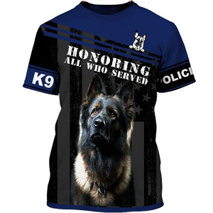 German Shepherd K9 Blue Men and Women 3D Shirt