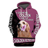 Golden Retriever A Girl And Flower Men and Women 3D Shirt