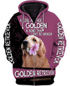 Golden Retriever A Girl And Flower Men and Women 3D Shirt