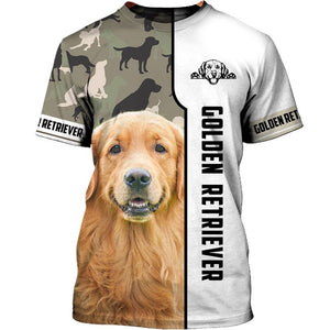 Golden Retriever And Dog Motifs Shirt 3D Full Printing for Dog Mom Dad lovers