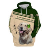 Golden Retriever and Lucky clover leaf 3D shirt for Golden Retriever lovers