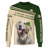 Golden Retriever and Lucky clover leaf Men and Women 3D Shirt In Green