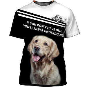 Golden Retriever Gift Men and Women 3D Shirt In White/Black