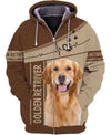 Golden Retriever Heartbeat And Footprint Men and Women 3D Shirt