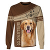 Golden Retriever Heartbeat And Footprint Men and Women 3D Shirt
