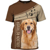 Golden Retriever Heartbeat And Footprint Men and Women 3D Shirt