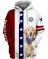 Golden Retriever Rows stars Men and Women 3D Shirt