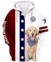 Golden Retriever Rows stars Men and Women 3D Shirt