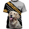 Golden Retriever Stripes Hefty Men and Women 3D Shirt