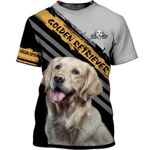 Golden Retriever Stripes Hefty Men and Women 3D Shirt