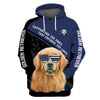 Golden Retriever Wear Police Glasses Men and Women 3D Shirt